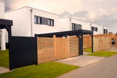 Carportarangement mit transparentem Sichtschutz